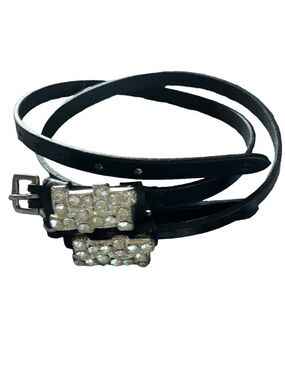 🆕 Embellished/Jeweled Bling Equestrian Spur Straps - Black with Rhinestones